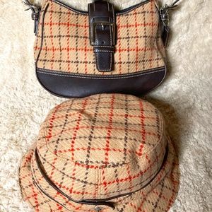 Coach Vintage Wool Hobo Bag and Matching Hat